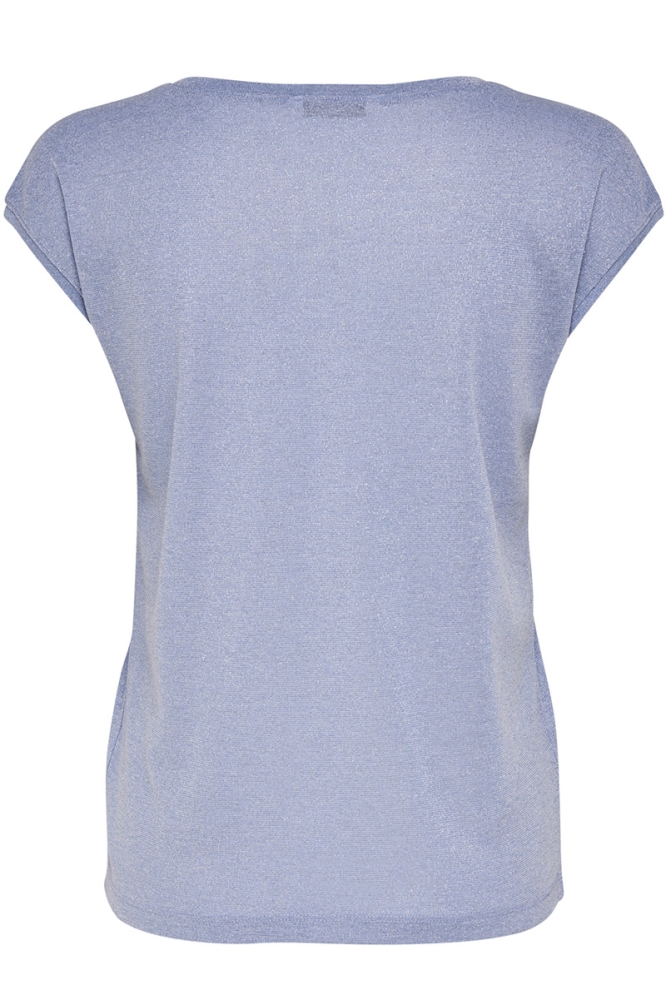 ONLSILVERY S/S V NECK LUREX TOP JRS 15136069 Halogen Blue